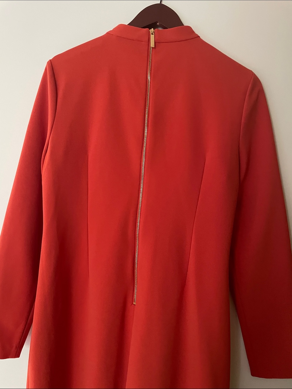 Calvin Klein Shift Dress in Burnt Orange with Bow-Tie Neck - Perfect for Fall - Picture 2 of 4